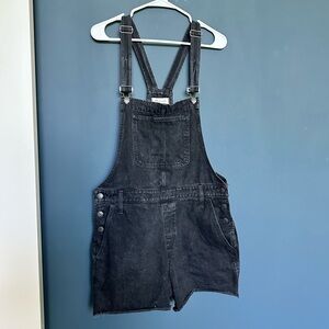 Madewell Black Cutoff Overalls